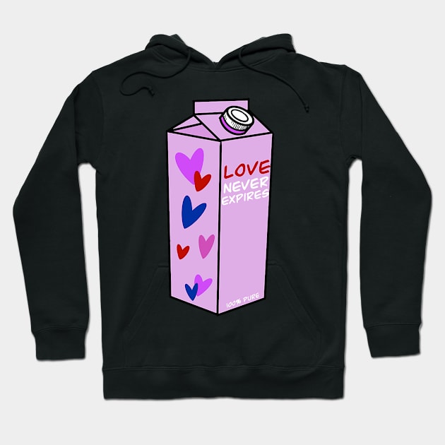 Love never expires Valentine’s Day milk carton Hoodie by jadolomadolo